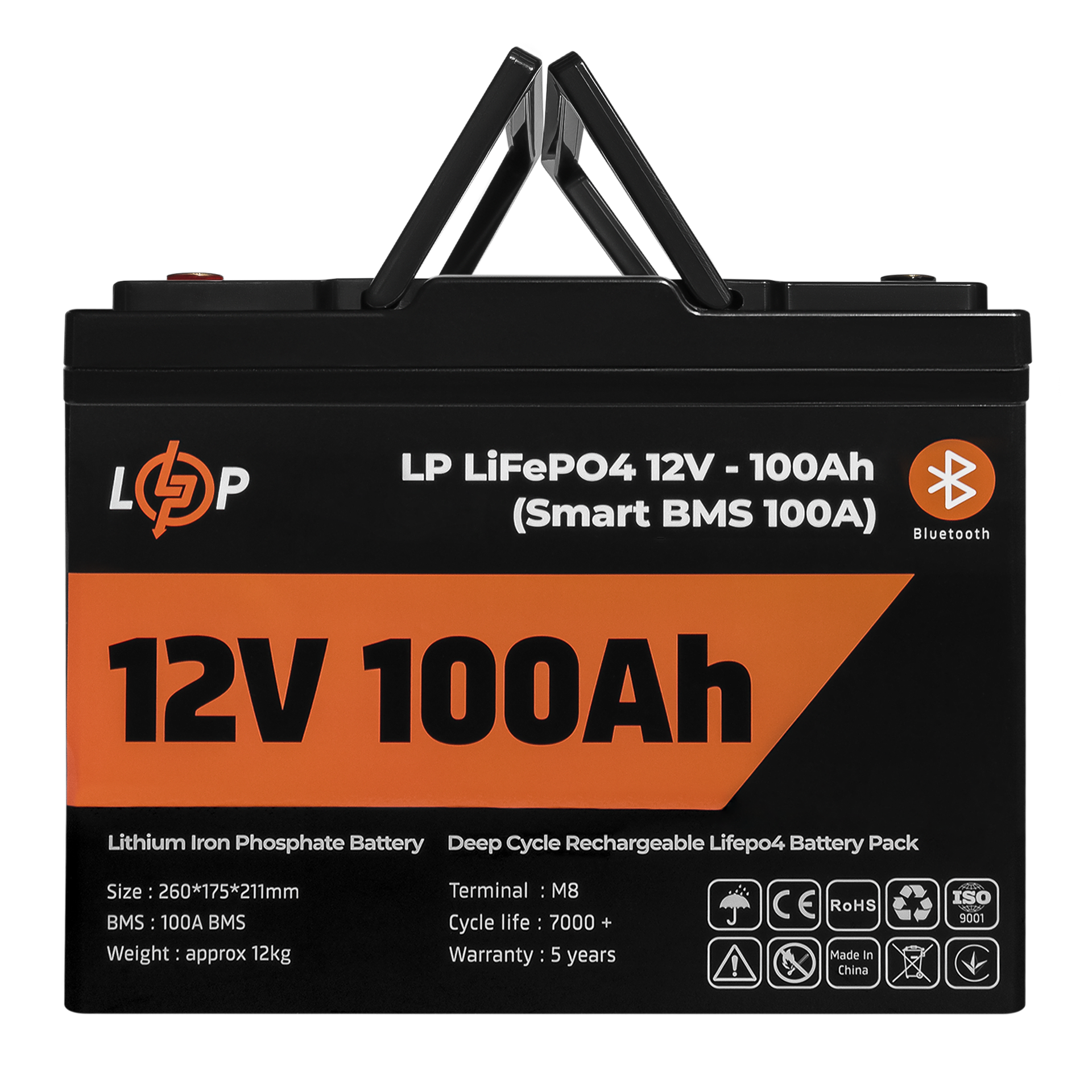 Аккумулятор для ИБП LP LiFePO4 12V 100 Ah/1280Wh Smart BMS 100А с Bluetooth (20197) - фото 2 Аккумулятор для ИБП LP LiFePO4 12V 100 Ah/1280Wh Smart BMS 100А с Bluetooth (20197) - фото 2