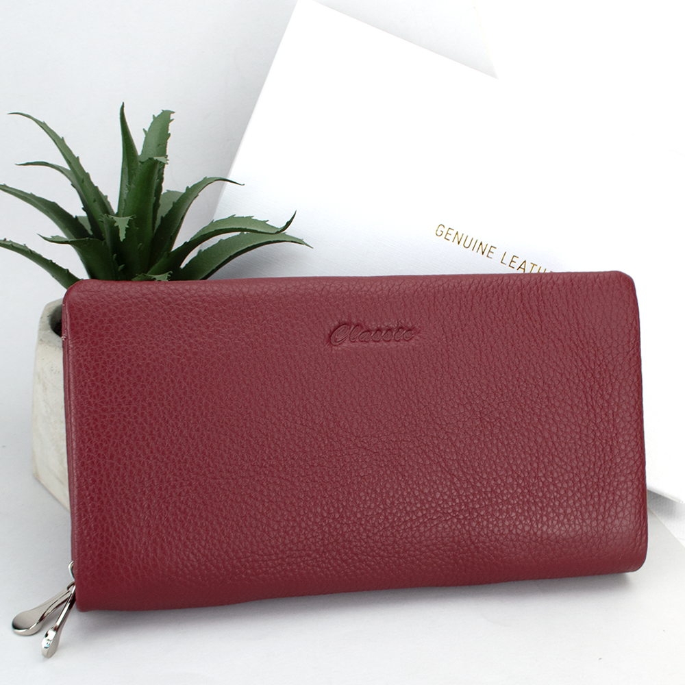 Женский кожаный клатч Classic 9907-12 на 2 молнии с ручкой Бордовый (2010397563) Женский кожаный клатч Classic 9907-12 на 2 молнии с ручкой Бордовый (2010397563)