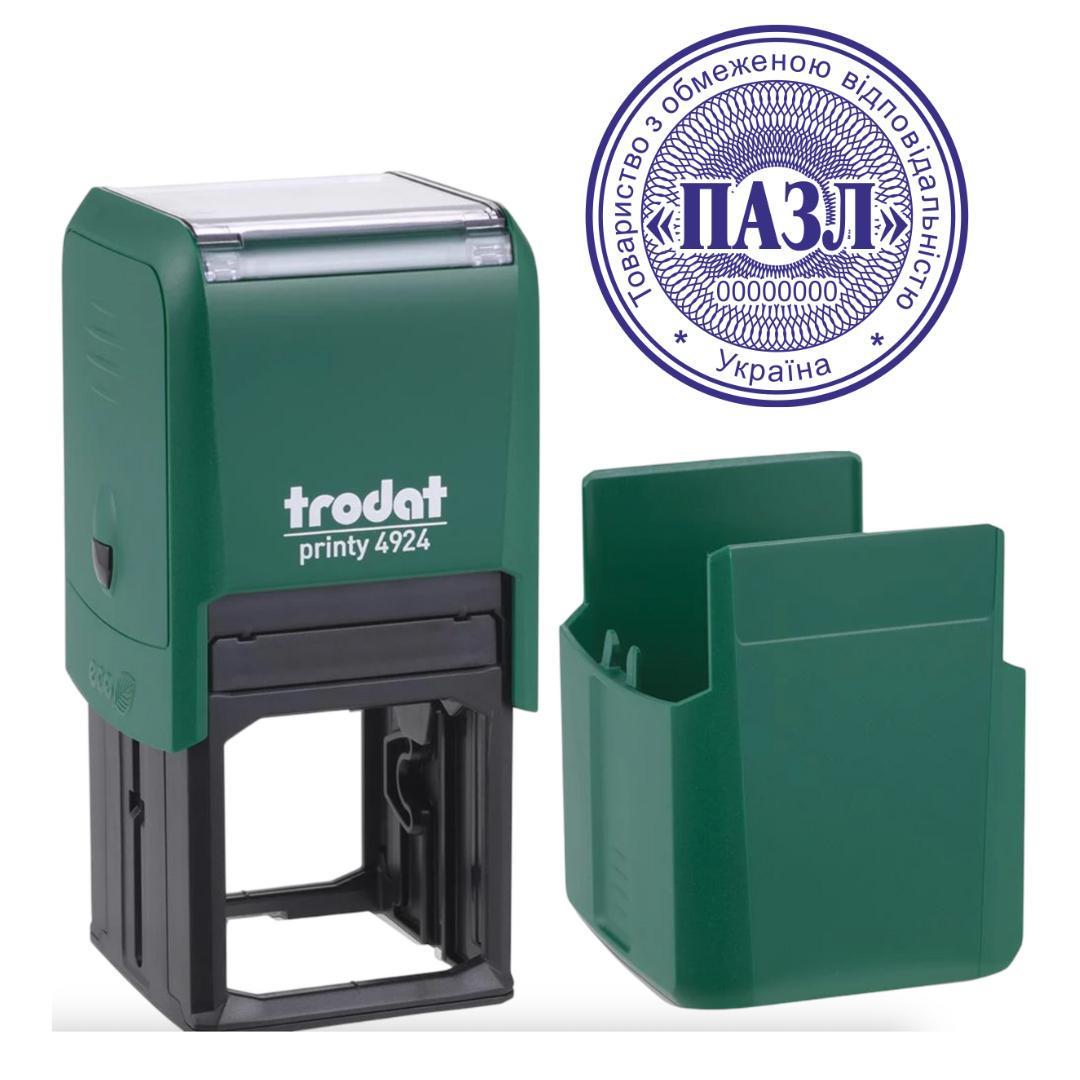 Печать ТОВ на автоматическом оснащении Trodat 4924 d 40 мм с колпачком Зеленый (ООО19/4924/G)