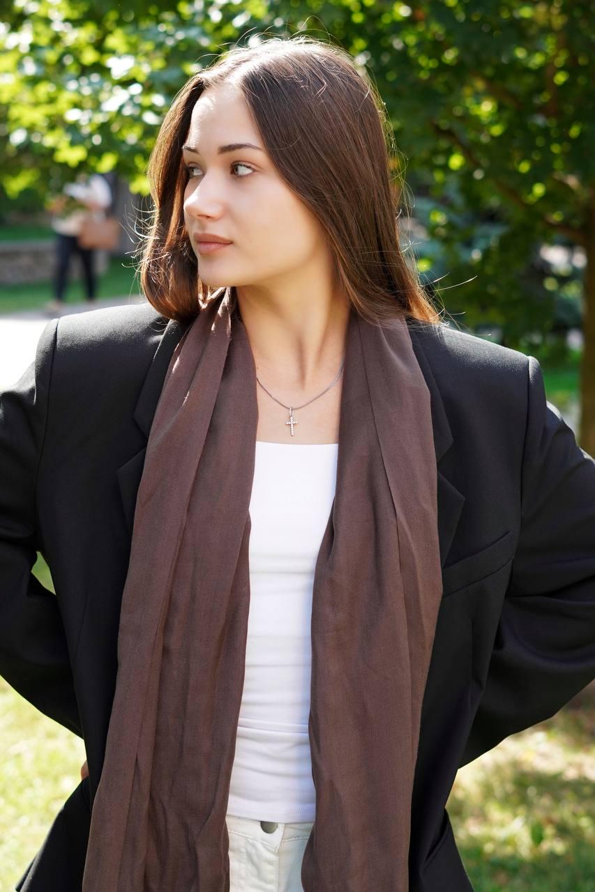 Шарф жіночий My Scarf Мілан 180х60 см Шоколадний (29737945)