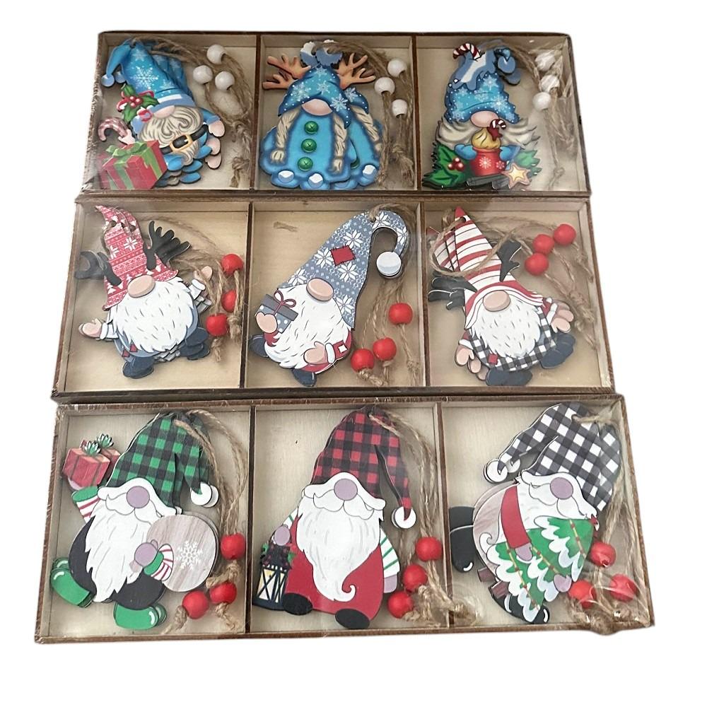 Фигурка подвеска новогодняя Wooden 9 шт. (R96373)