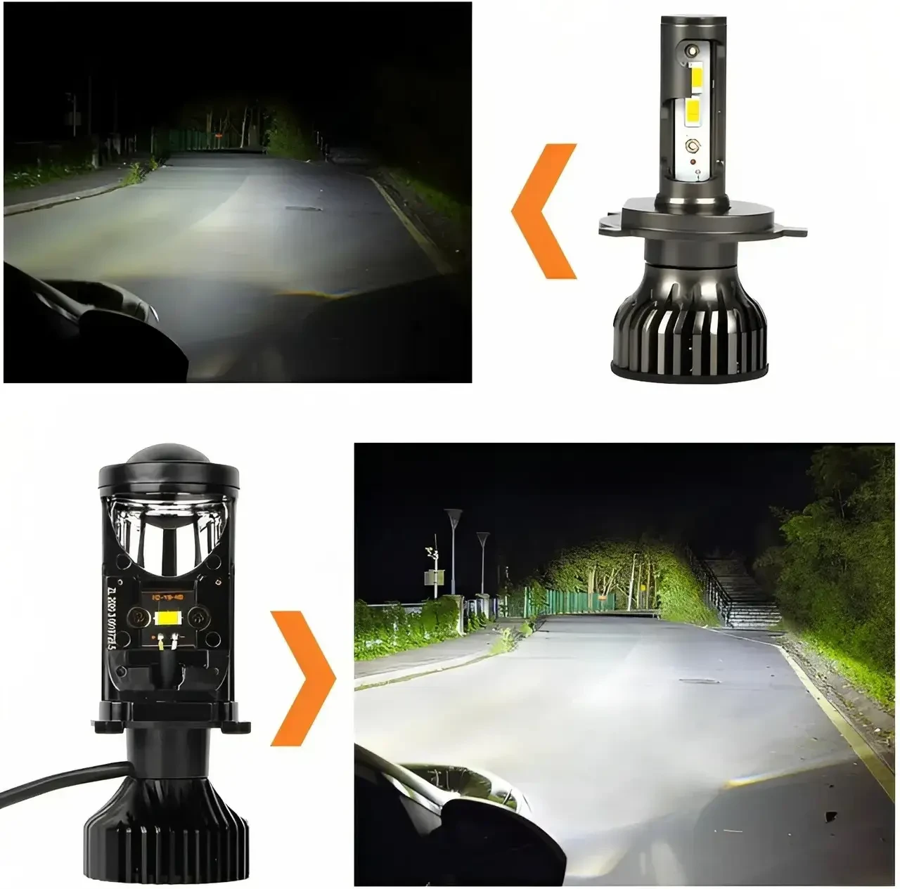 Авто-лампы LED RIAS Y6 H4 90Вт 5000K с линзой (4024) - фото 7