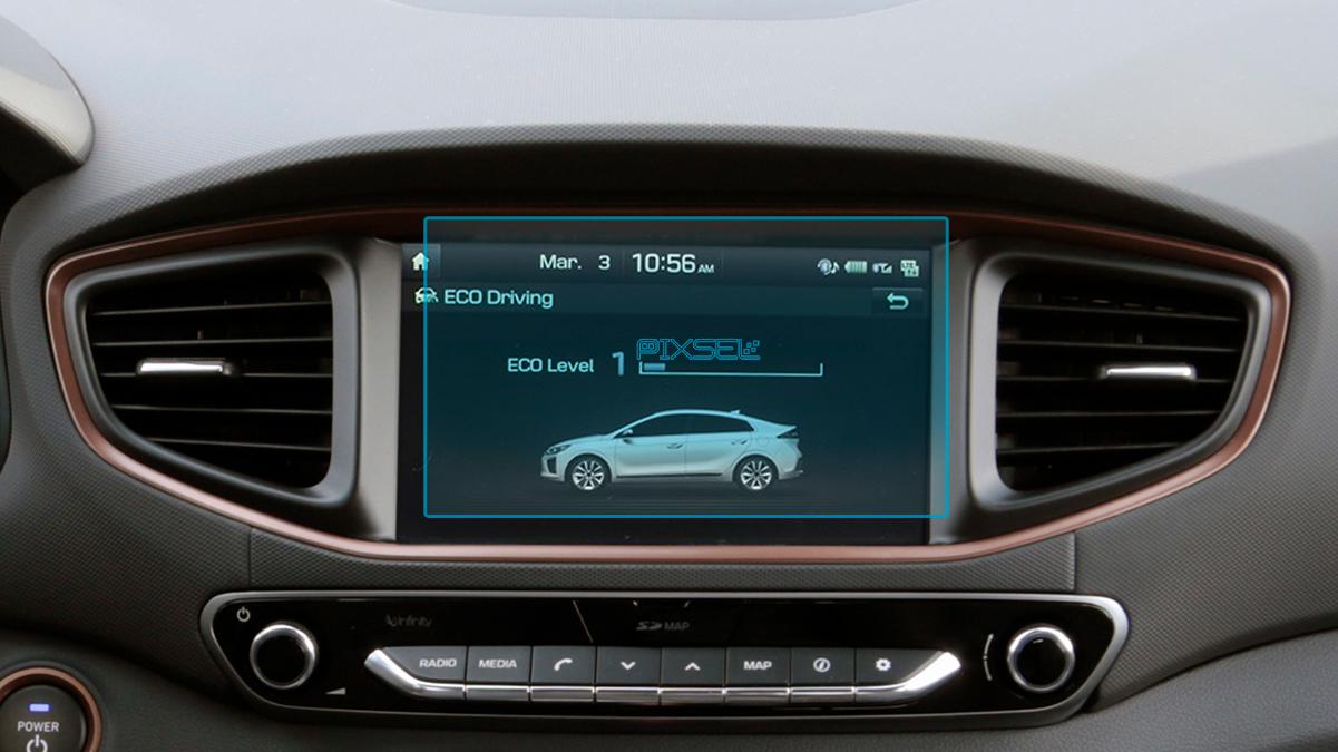Стекло защитное Pixsel гибридный глянец на монитор Hyundai IONIQ 7“ 2017-2019