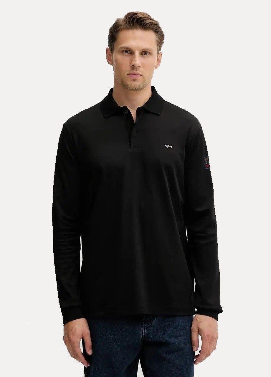 Поло мужское с длинным рукавом Paul&Shark Interlock PS-15700BL 2XL