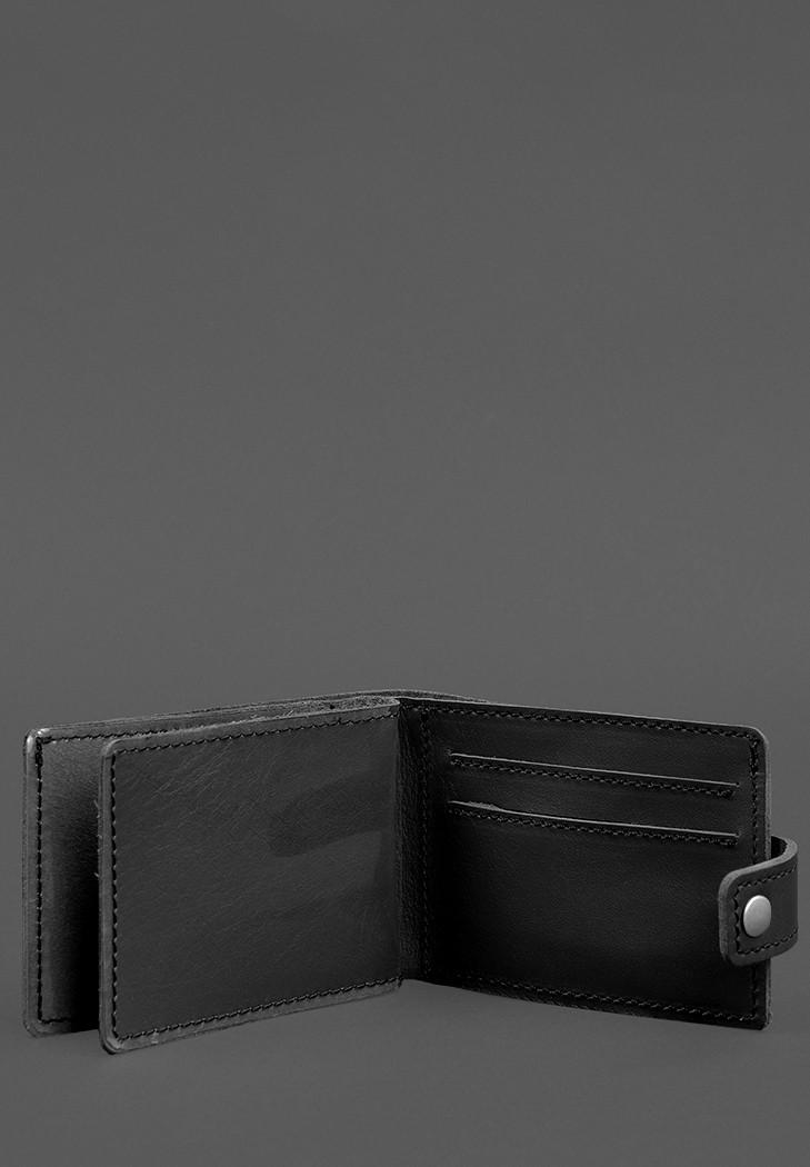 Обложка-портмоне кожаная для удостоверения УБД картонный документ Черный - фото 3