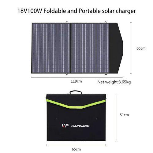Сонячна батарея ALLPOWERS AP-SP18V100W (027-BLA) - фото 2
