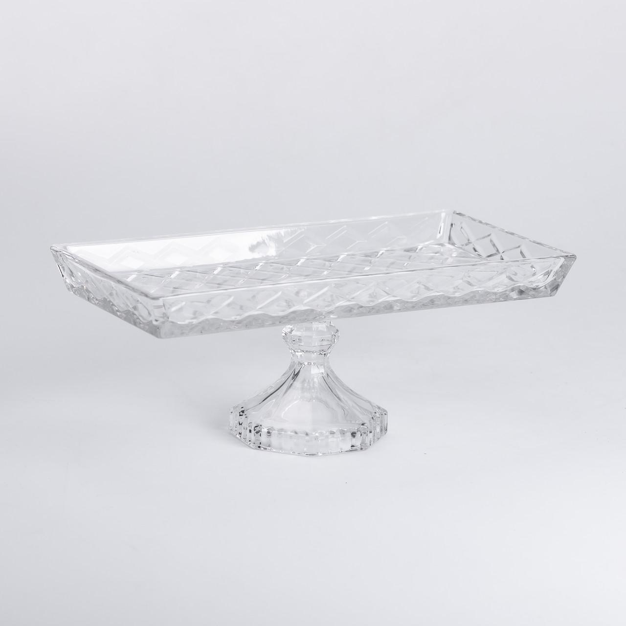 Ваза для фруктов стеклянная прямоугольная facet 27,5х13,5х11 см