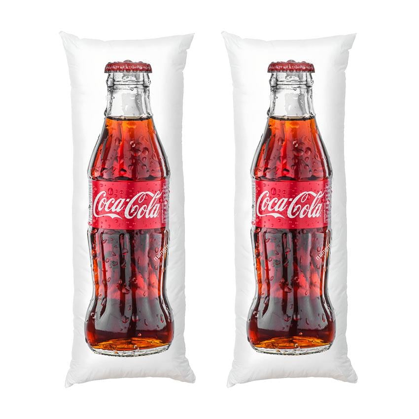 Подушка дакимакура Стеклянная бутылка Coca-Cola габардин 140х45 см (111805-2)