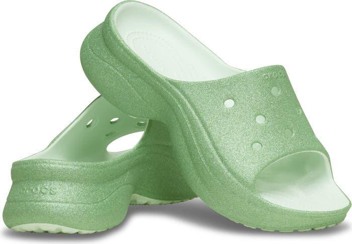 Шльопанці жіночі Crocs Bae Slide Glitter Green р. 37-38 Зелений (24795)