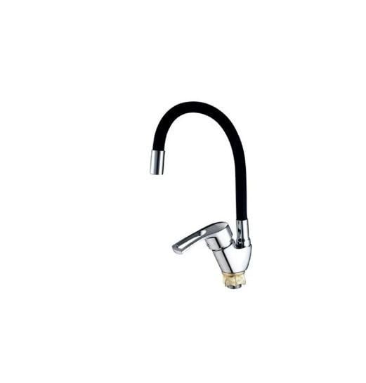 Смеситель для кухни MIXXUS YUB4-181 Reflector с черным силиконовым изливом (MI6481)