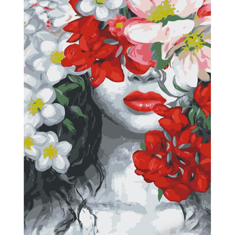 Картина по номерам Strateg Премиум Красные губы 40x50 см (GS1058)