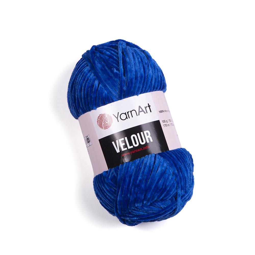 Пряжа велюровая YarnArt Velour 857 синий (2417)