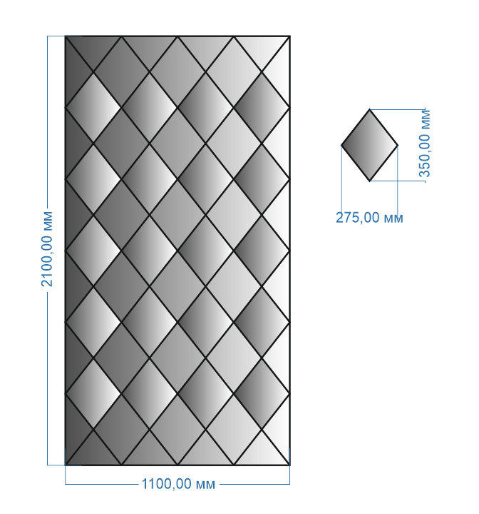 Плитка дзеркальна панно 2100х1100 мм (120) - фото 2