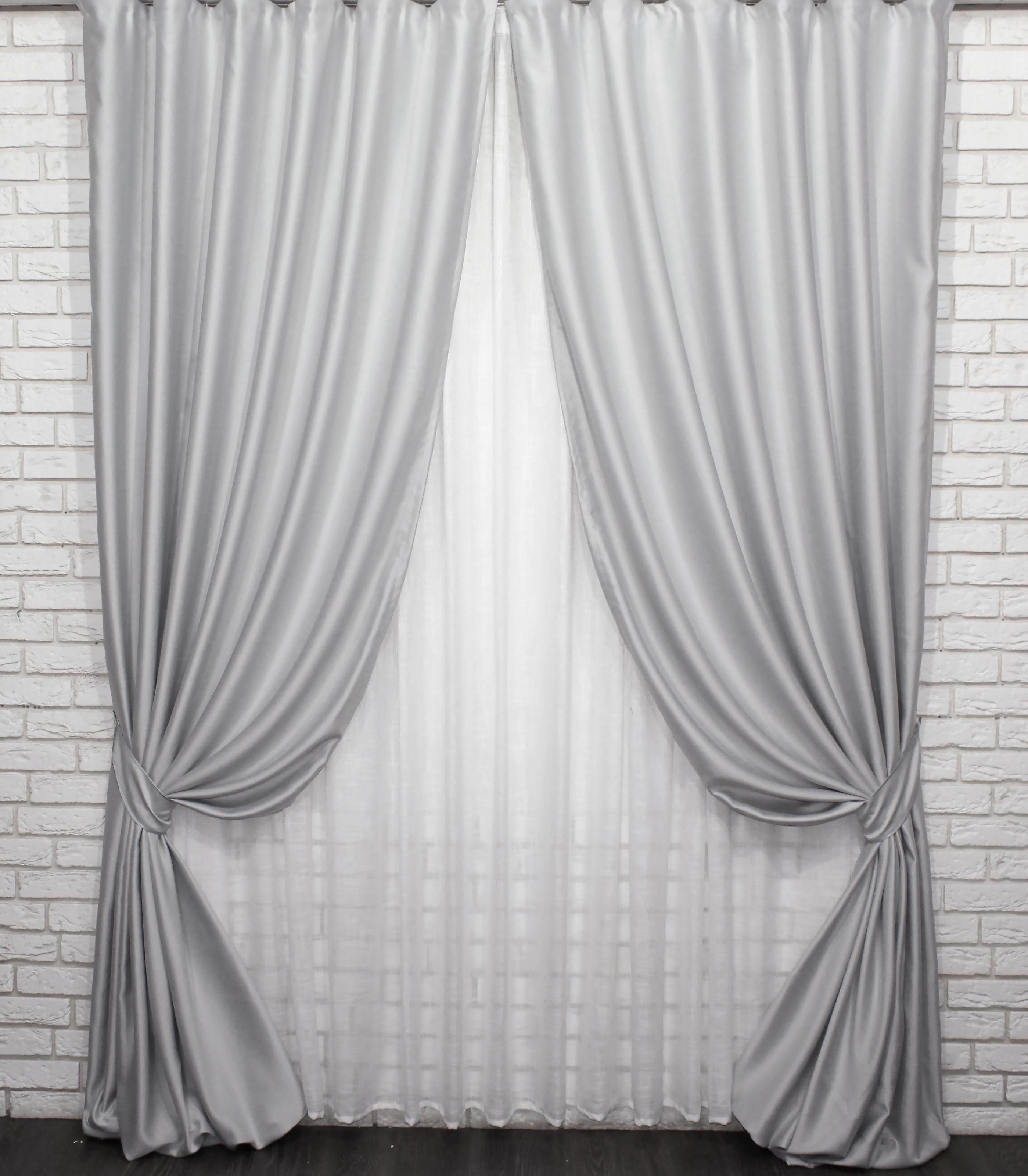 Комплект штор VR-Textil Bruno № 905ш блэкаут 150х270 см 2 шт. Светло-серый (30-700)