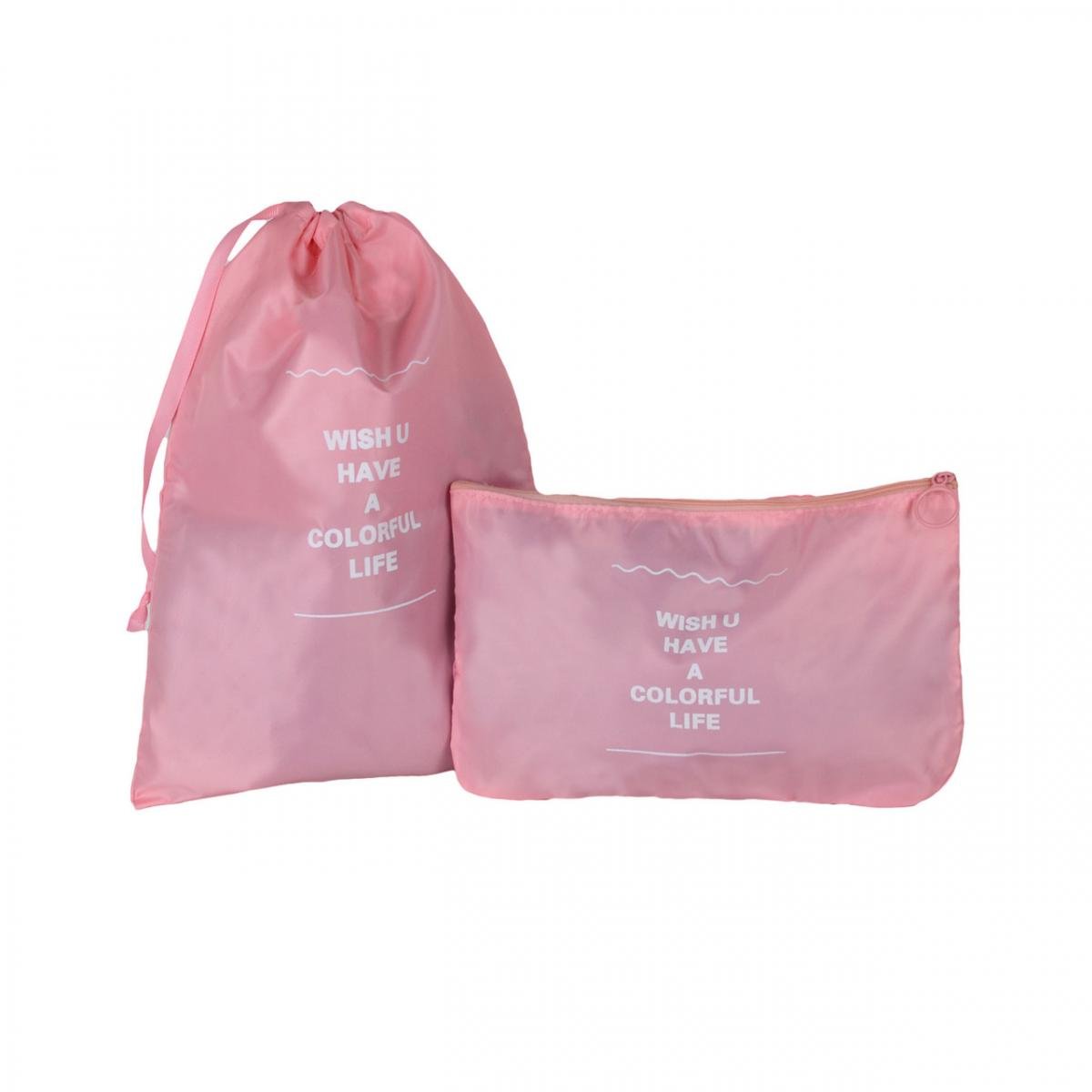 Набір дорожніх органайзерів 8в1 з нейлону Рожевий (КДО-40-33) - фото 5 Набір дорожніх органайзерів 8в1 з нейлону Рожевий (КДО-40-33) - фото 5