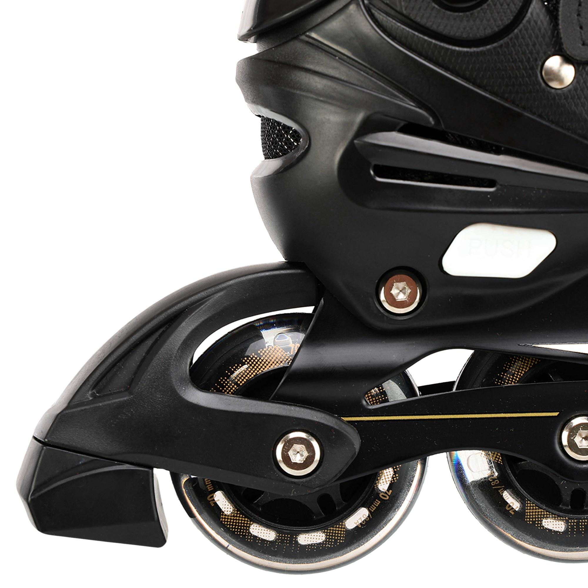 Роликовые коньки Banwei BW-129 раздвижные колеса светящиеся р. 31-34 Черный (BW-129_Черный_S_(31-34) - фото 7 Роликовые коньки Banwei BW-129 раздвижные колеса светящиеся р. 31-34 Черный (BW-129_Черный_S_(31-34) - фото 7