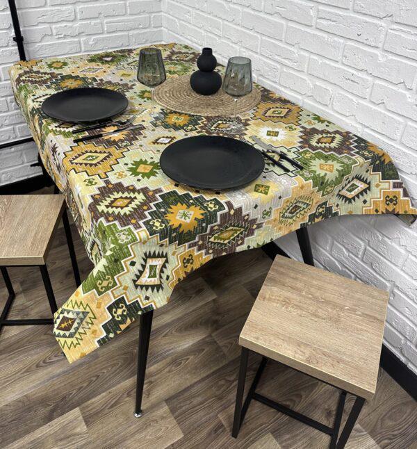Скатерть водоотталкивающая Comfort Home Carpet green с тефлоновым покрытием 100x150 см