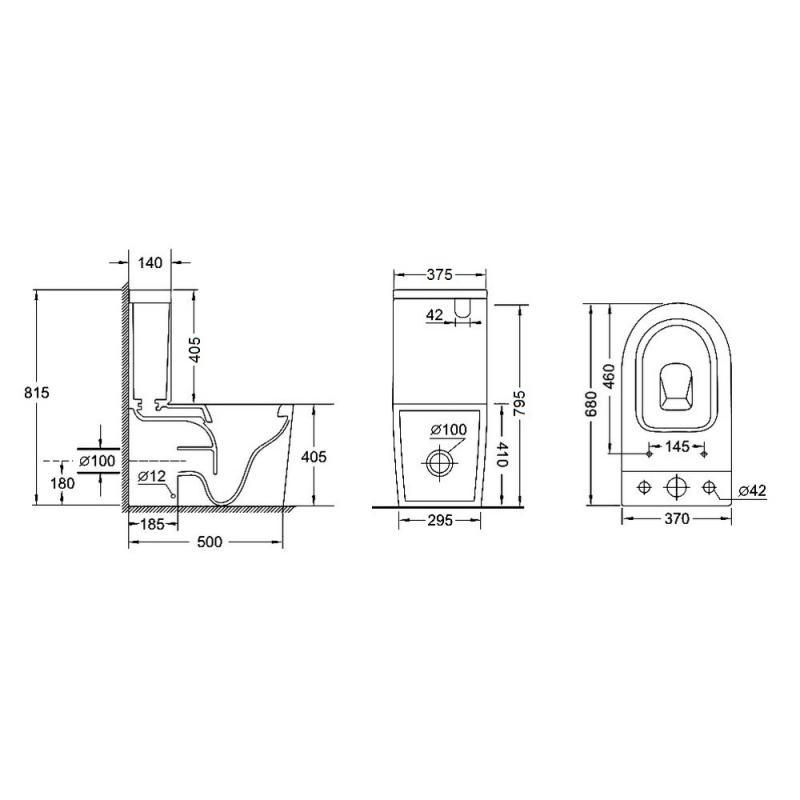 Унитаз напольный Qtap Jay Tornado c сиденьем Slim Duroplast/Soft-close бачок 3/7,15 л 680х370х815 мм White (QT07222176W) - фото 2