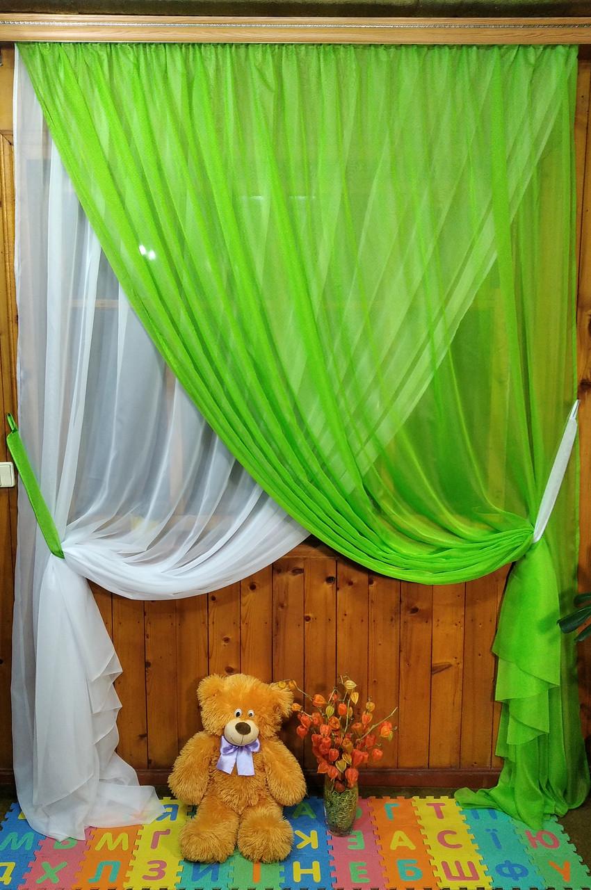 Комплект гардин Magic Салатовый/Белый - фото 4 Комплект гардин Magic Салатовый/Белый - фото 4