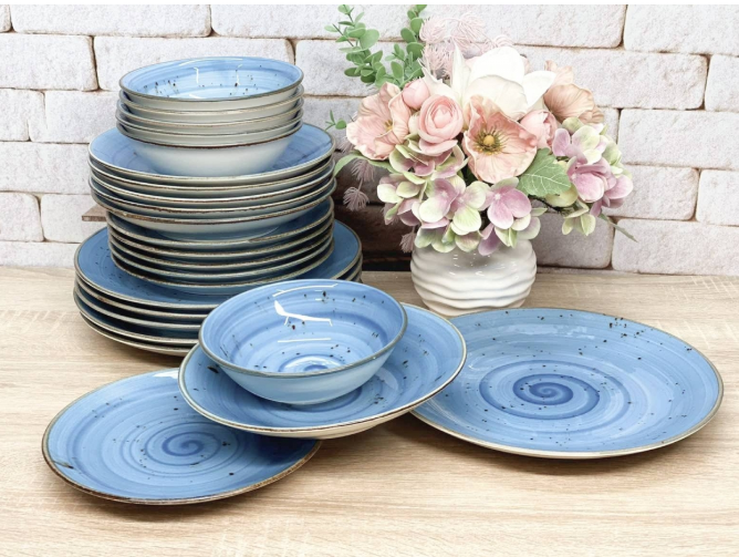 Столовый сервиз  OMS TULU фарфор 6 персон 24 шт. Spiral-Blue (DN24-Spiral-Blue) - фото 2
