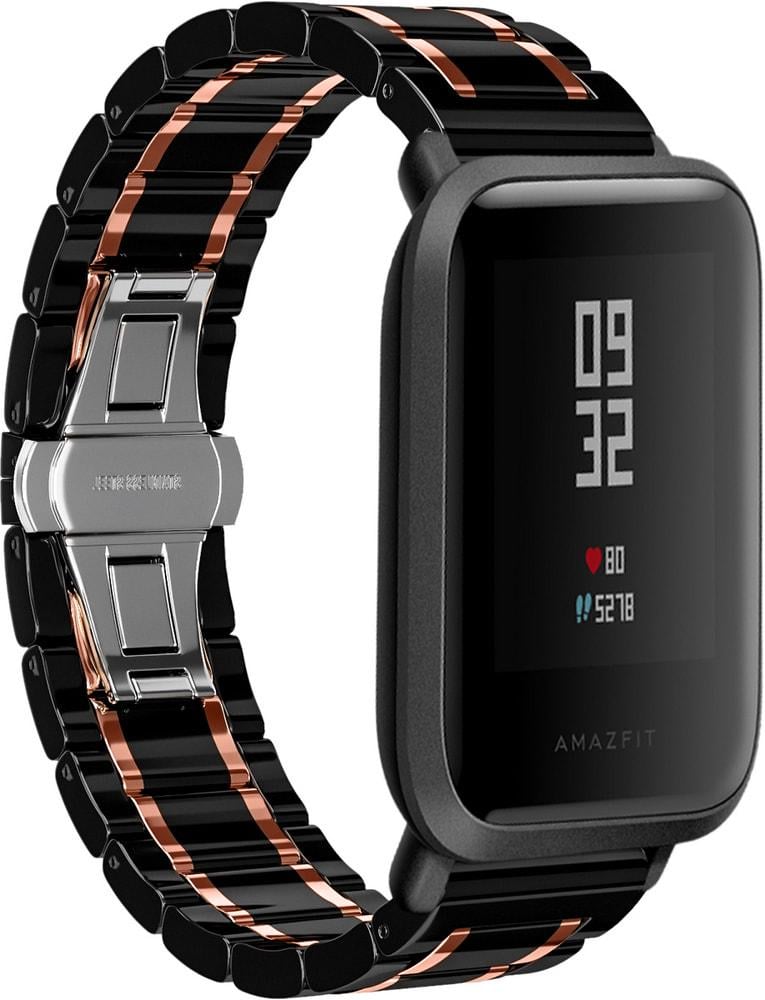 Ремешок керамический Ceramo для Amazfit Bip Black/Pink (28732-51) Ремешок керамический Ceramo для Amazfit Bip Black/Pink (28732-51)