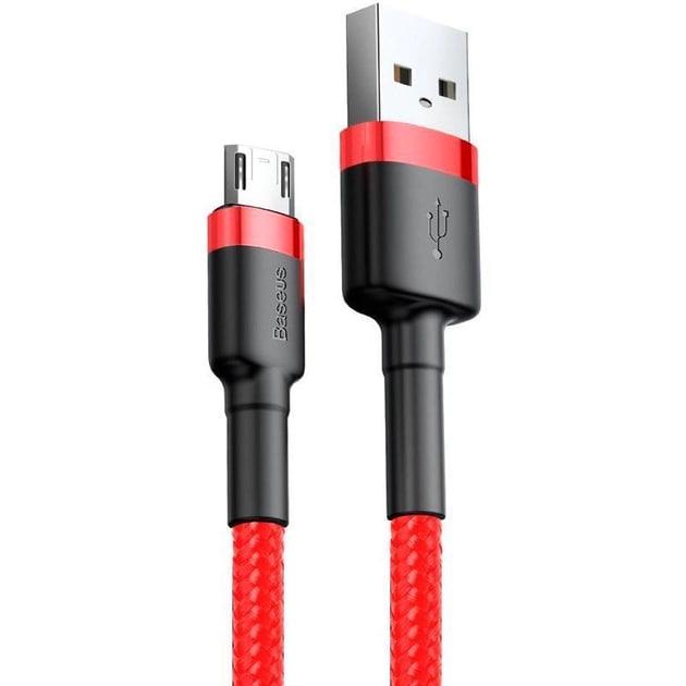 Кабель для быстрой зарядки BASEUS Cafule Cable USB for Micro USB 2,4 A 0,5 м Red (CAMKLF-A09) - фото 6