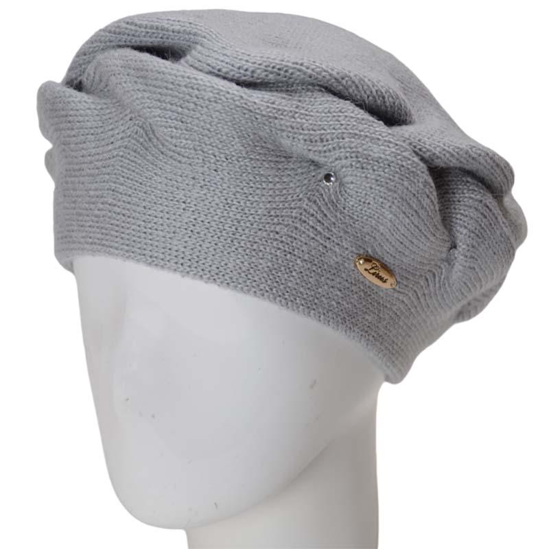 Берет женский Lirus Зефир двойной полушерстяной Серо-голубой (131893)