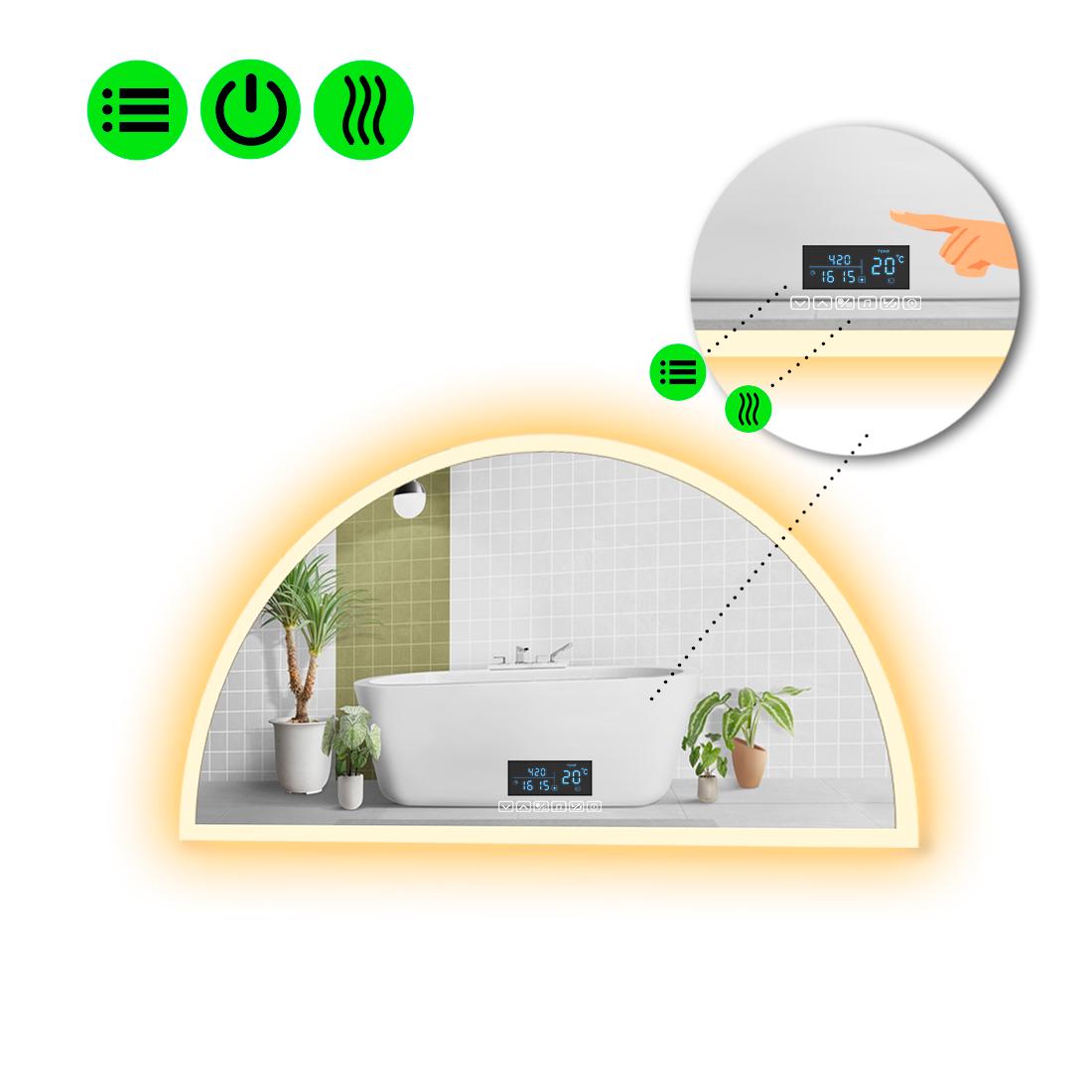 Зеркало с LED подсветкой Cerhio 3 с Smart-блоком и подогревом 110x55 см (8995063)
