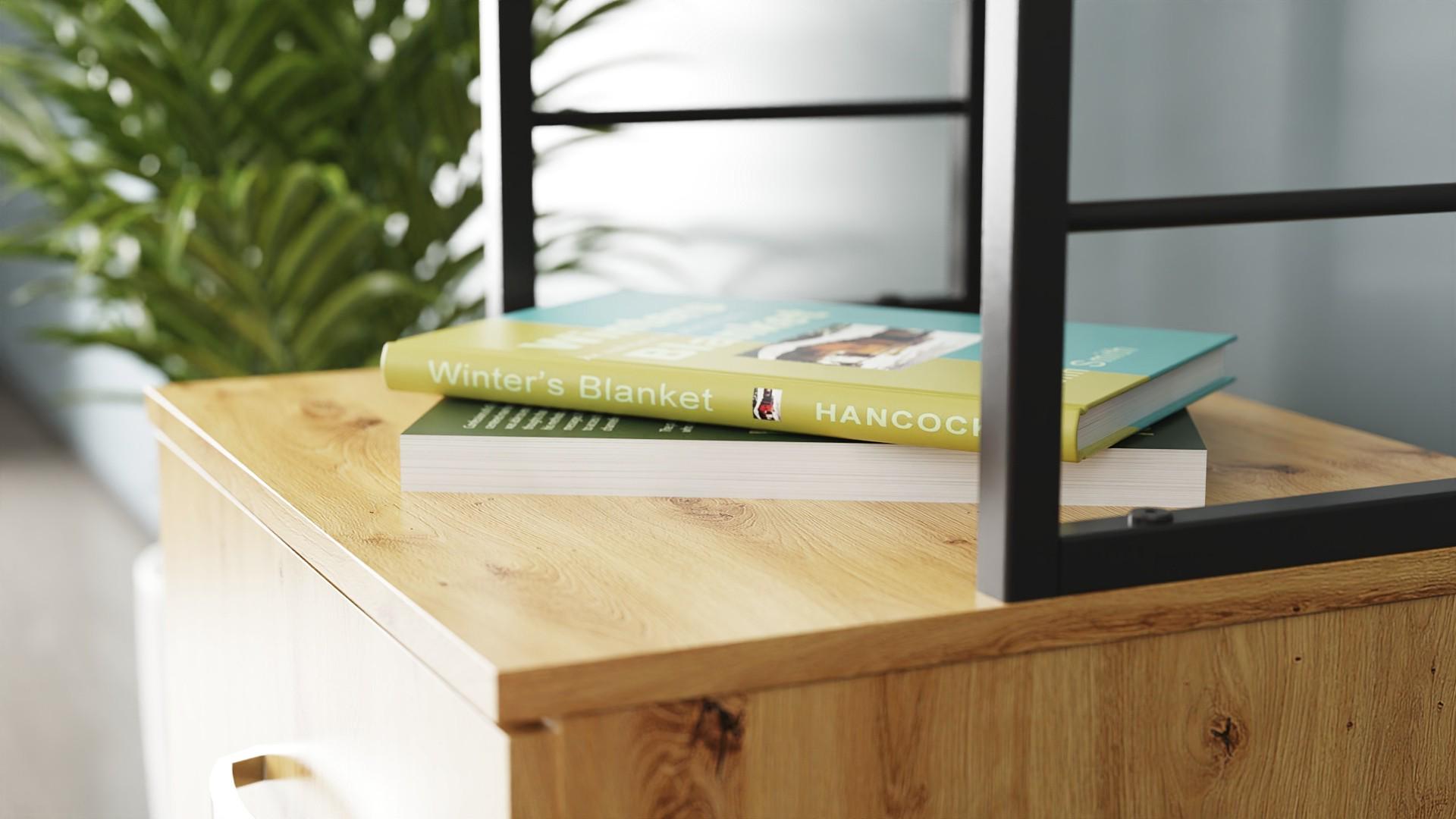 Стіл-тумба трансформер Ferrum-decor Смарт 4/1 з етажеркою метал/ДСП 16 мм 1430x1450x500 мм Чорний/Дуб Артизан (FRD-105128) - фото 9