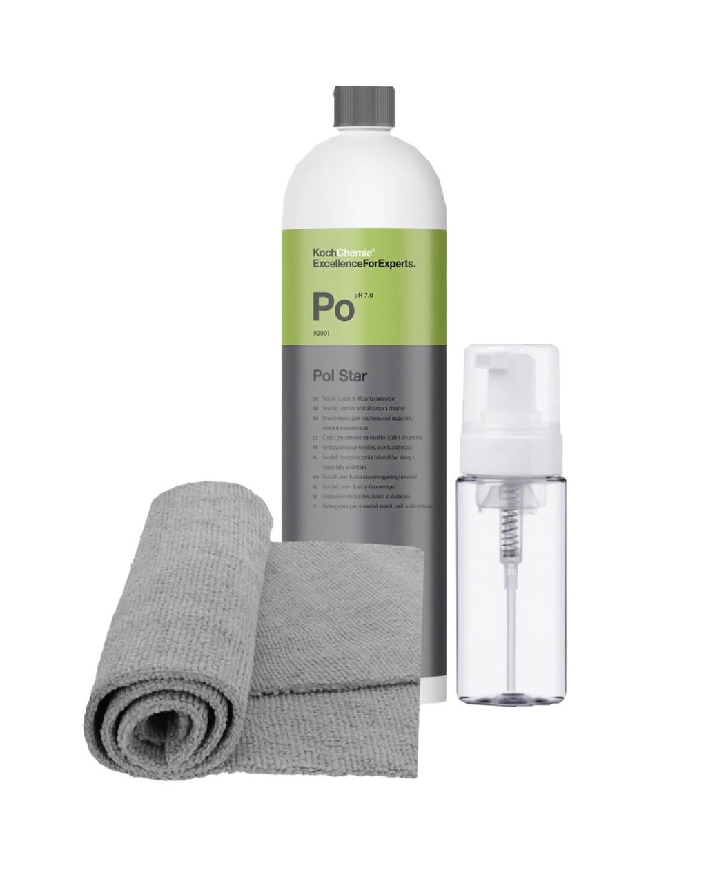 Набір для хімчистки шкіри алькантари та тканини KochChemie Pol Star з піноутворювачем та фіброю на розлив 500 мл
