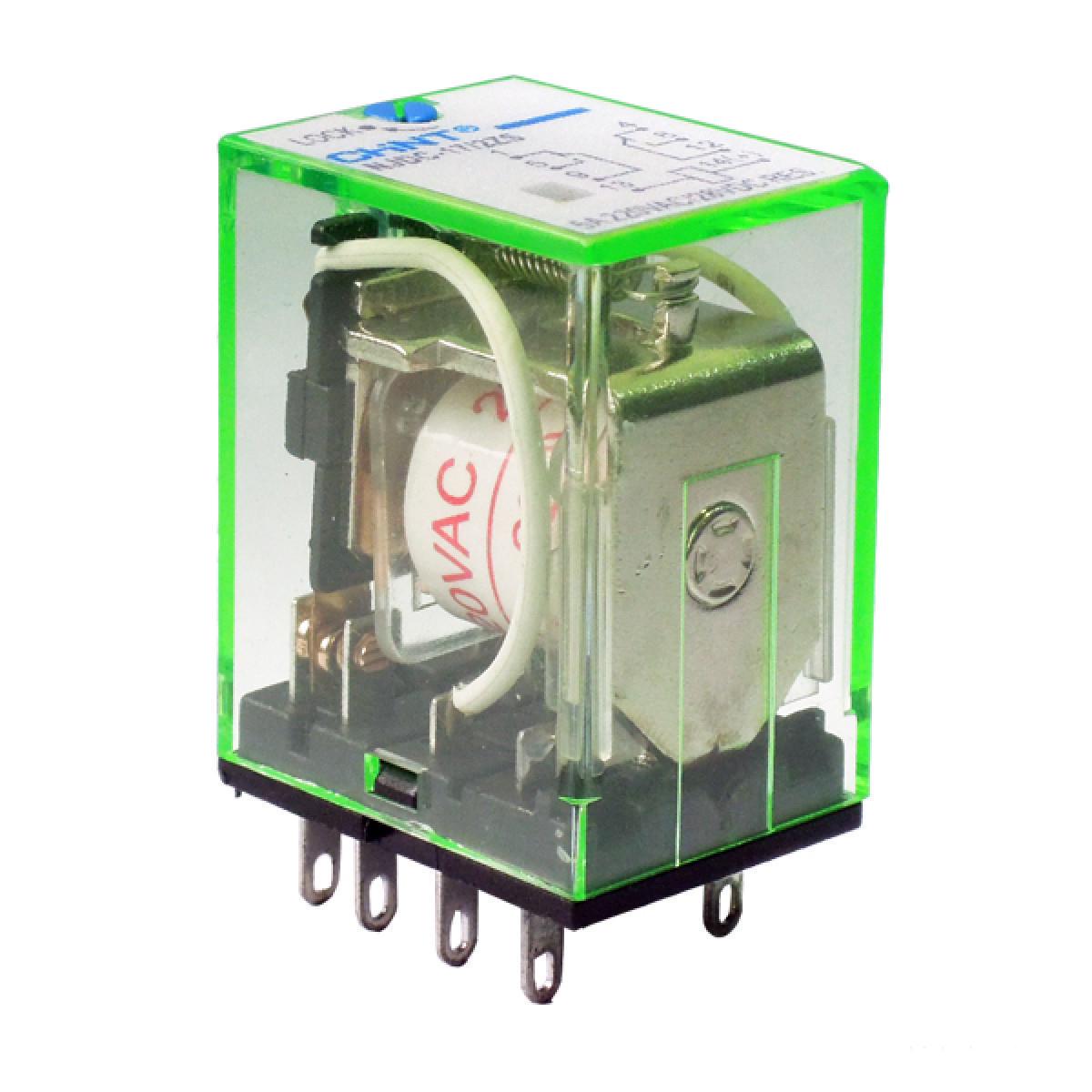 Реле проміжне CHINT 5А 3к 24V DC NJDC-17D/3ZS PLU з кнопкою тест (651140)