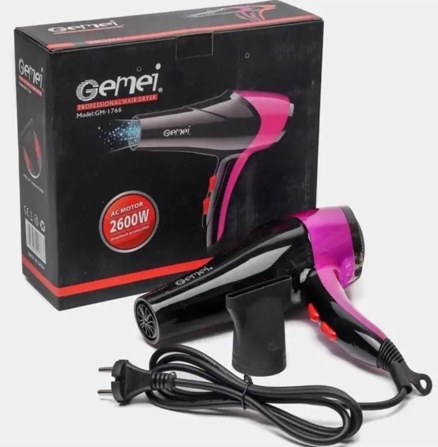 Фен Gemei GM-1766 керамічний нагрівач 2600 Вт (2390000047) - фото 11 Фен Gemei GM-1766 керамічний нагрівач 2600 Вт (2390000047) - фото 11