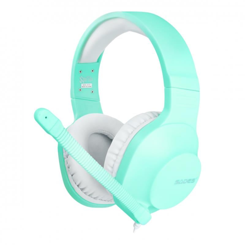 Навушники Sades SA-721 Spirits зі стерео звуком 50 мм Cyan 2 м (620152)