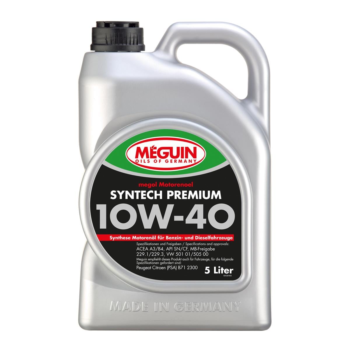 Моторное масло MEGUIN SYNTECH PREMIUM SAE 10W-40 5 л (4338)