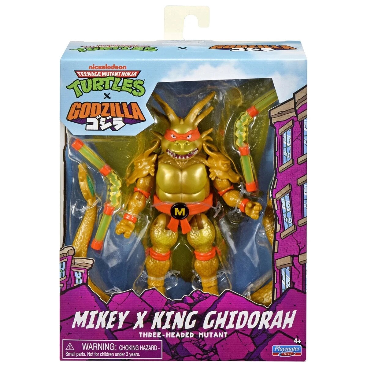 Фігурка TMNT x Godzilla Майкі в образі Короля Гідори рухома з аксесуарами (84673)