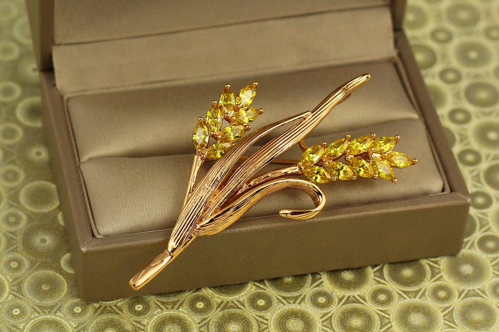 Брошь Xuping Jewelry Колосья пшеницы Золотистый (32899044)
