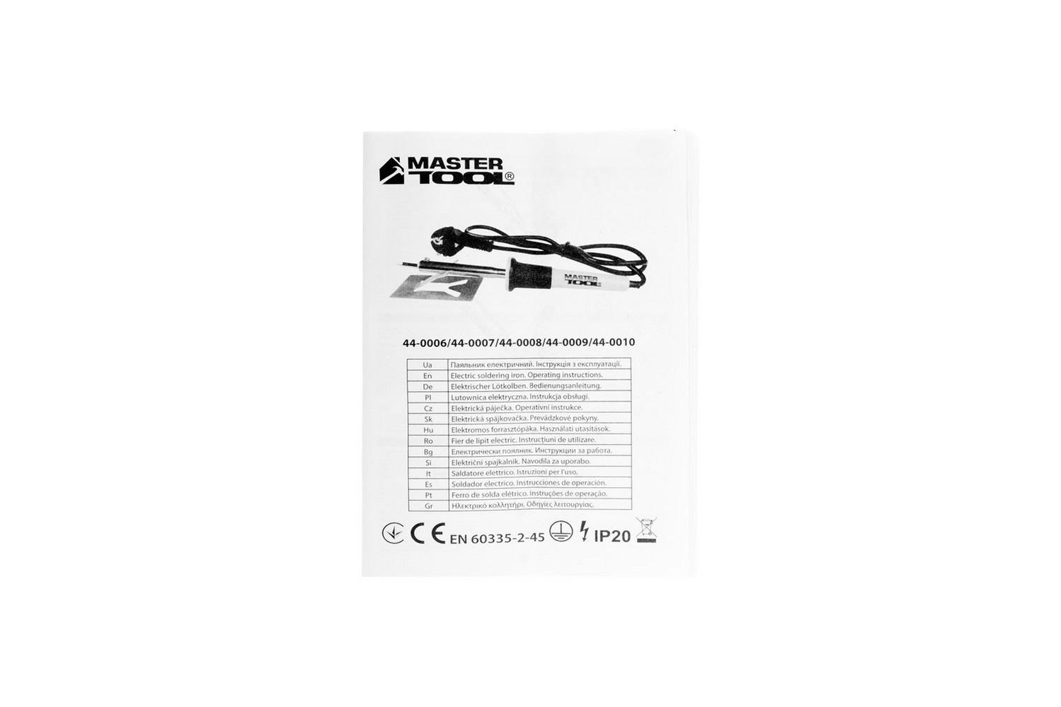 Паяльник електричний MasterTool 30 Вт 220V/50Hz 280°С (44-0006) - фото 3 Паяльник електричний MasterTool 30 Вт 220V/50Hz 280°С (44-0006) - фото 3