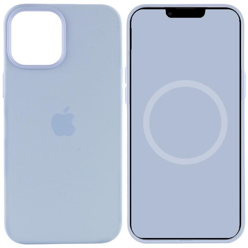 Противоударный чехол Silicone case AAA full with Magsafe and Animation для Apple iPhone 12 Pro/12 6.1" Голубой/Cloud Blue