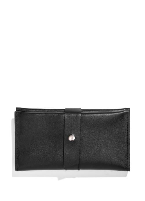 Кошелек женский на кнопке Sambag из натуральной кожи Черный (108802010) Кошелек женский на кнопке Sambag из натуральной кожи Черный (108802010)