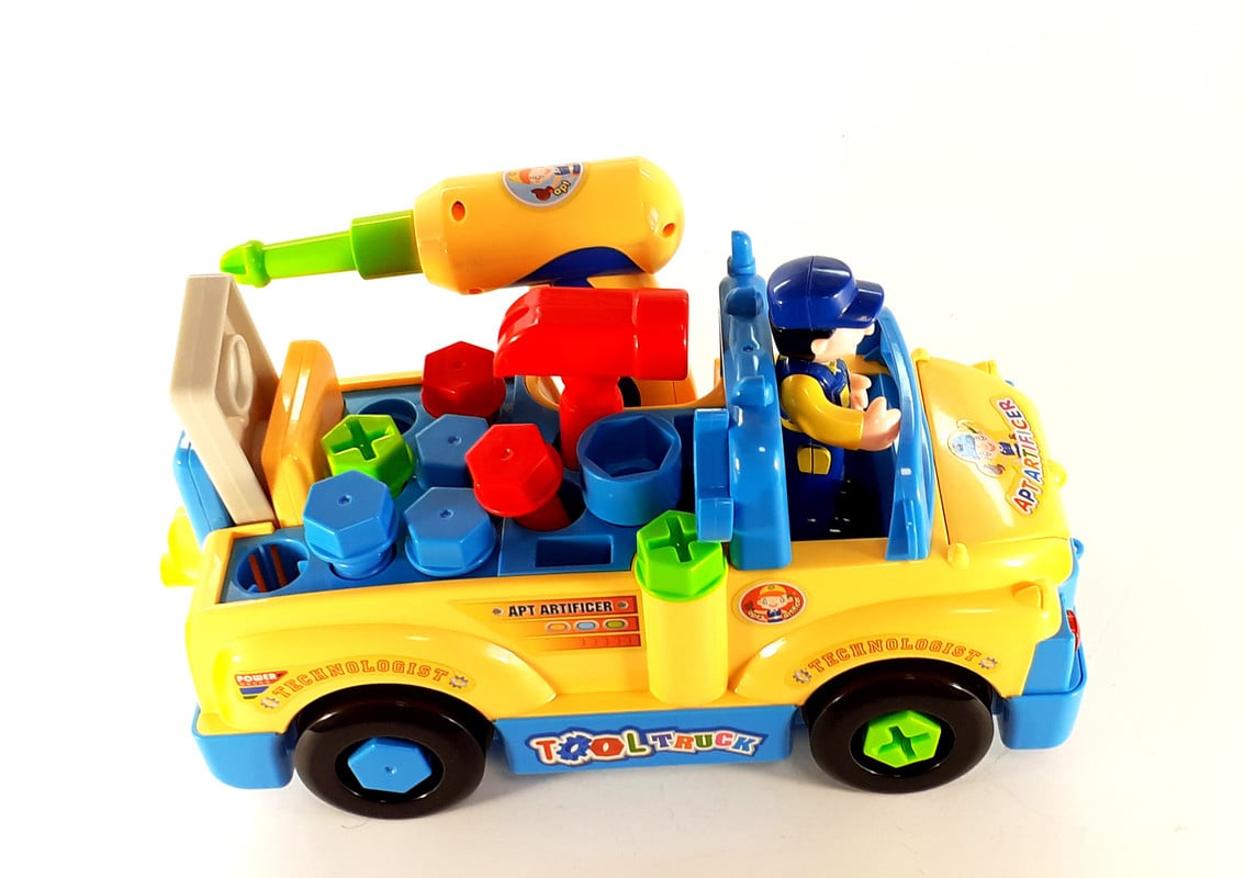 Машинка-конструктор Hola Toys с электро-шуруповертом Разноцветный