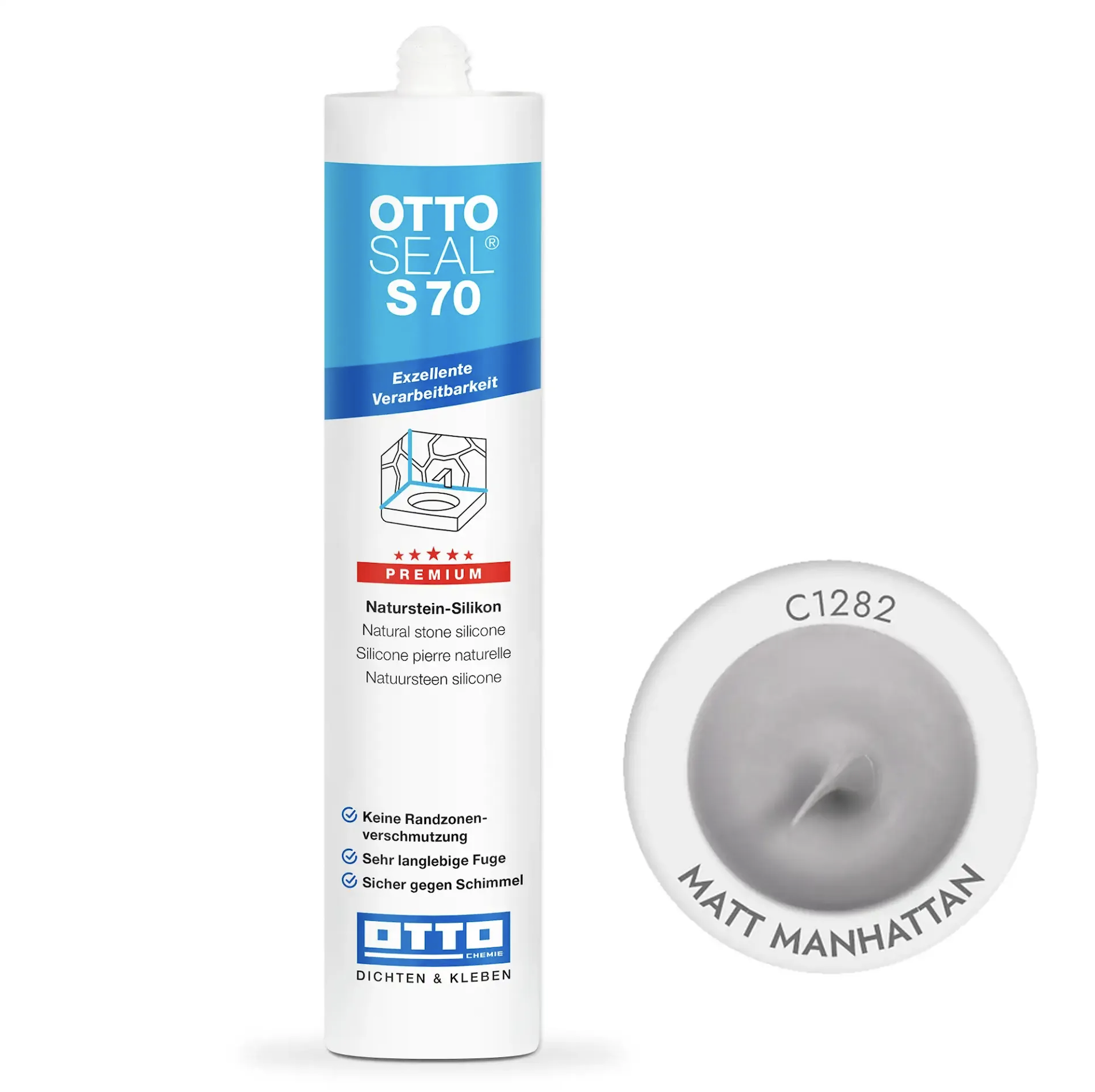 Силіконовий герметик Litokol OttoSeal S70 С1282 310 мл Манхеттен матовий (8NTRMHP0201)