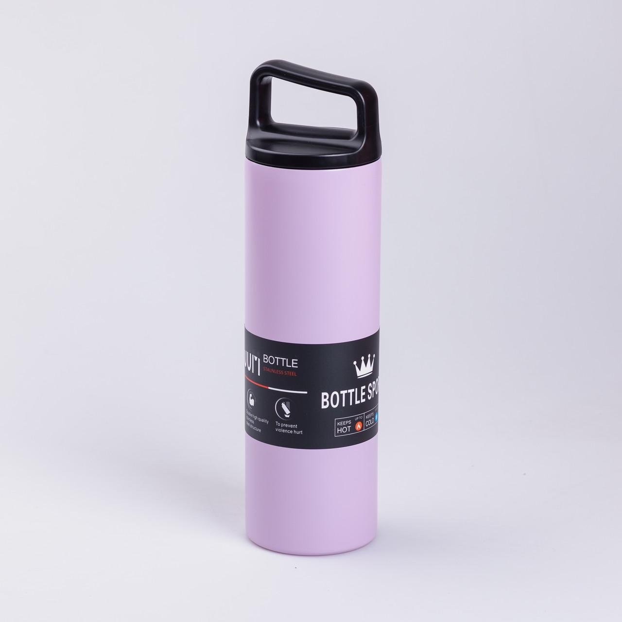Термос металевий Bottle Sport з ручкою з нержавіючої сталі 0,5 л Фіолетовий (3369) - фото 2