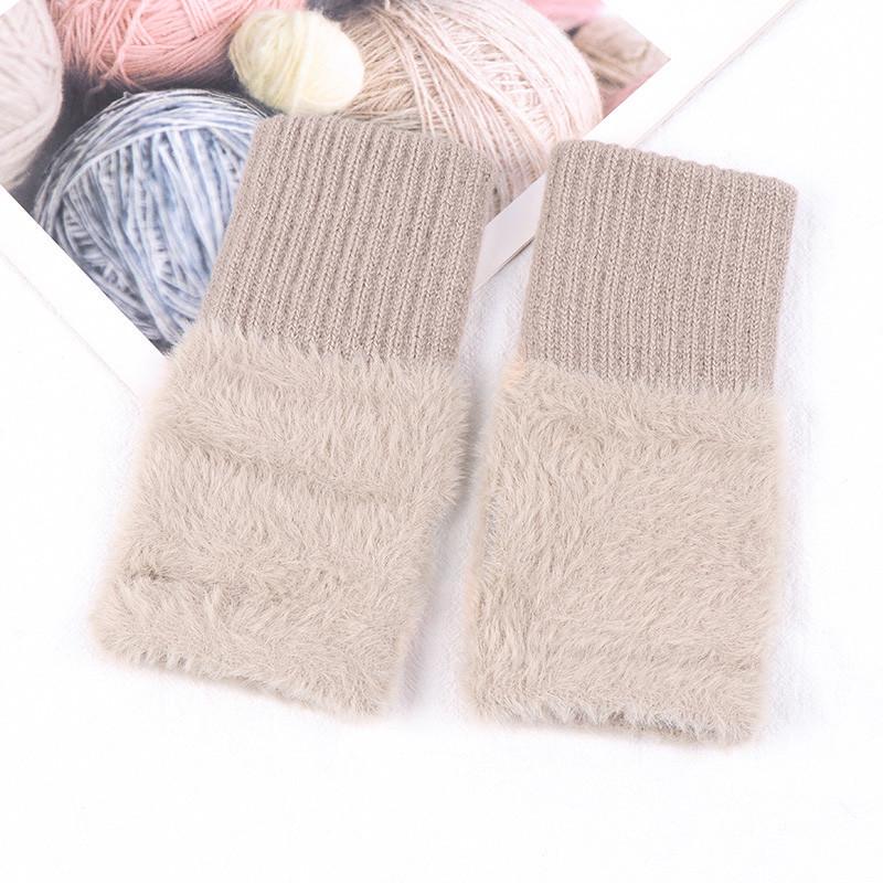 Митенки с мехом без пальцев One size Бежевый (2447) - фото 3