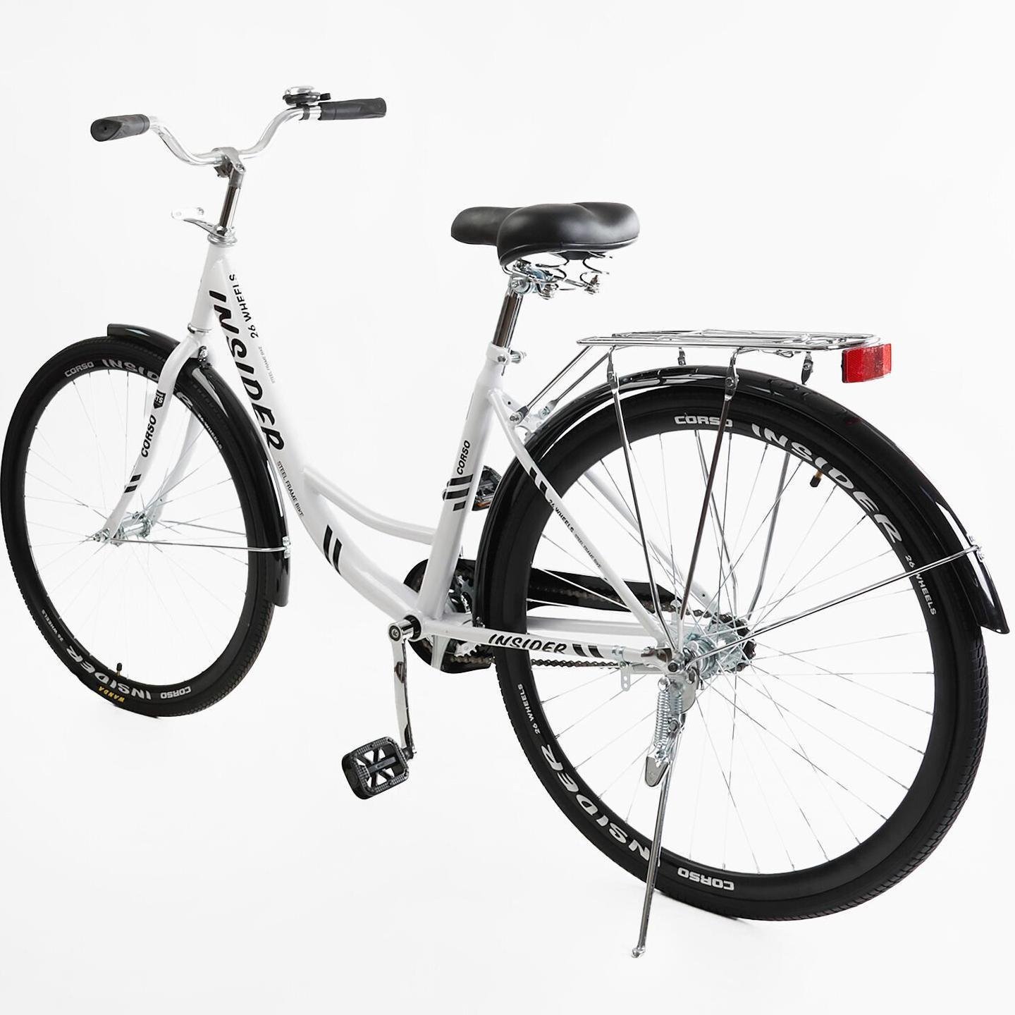Велосипед міський Corso Insider з багажником рама 16,5"/26 " Білий - фото 3 Велосипед міський Corso Insider з багажником рама 16,5"/26 " Білий - фото 3