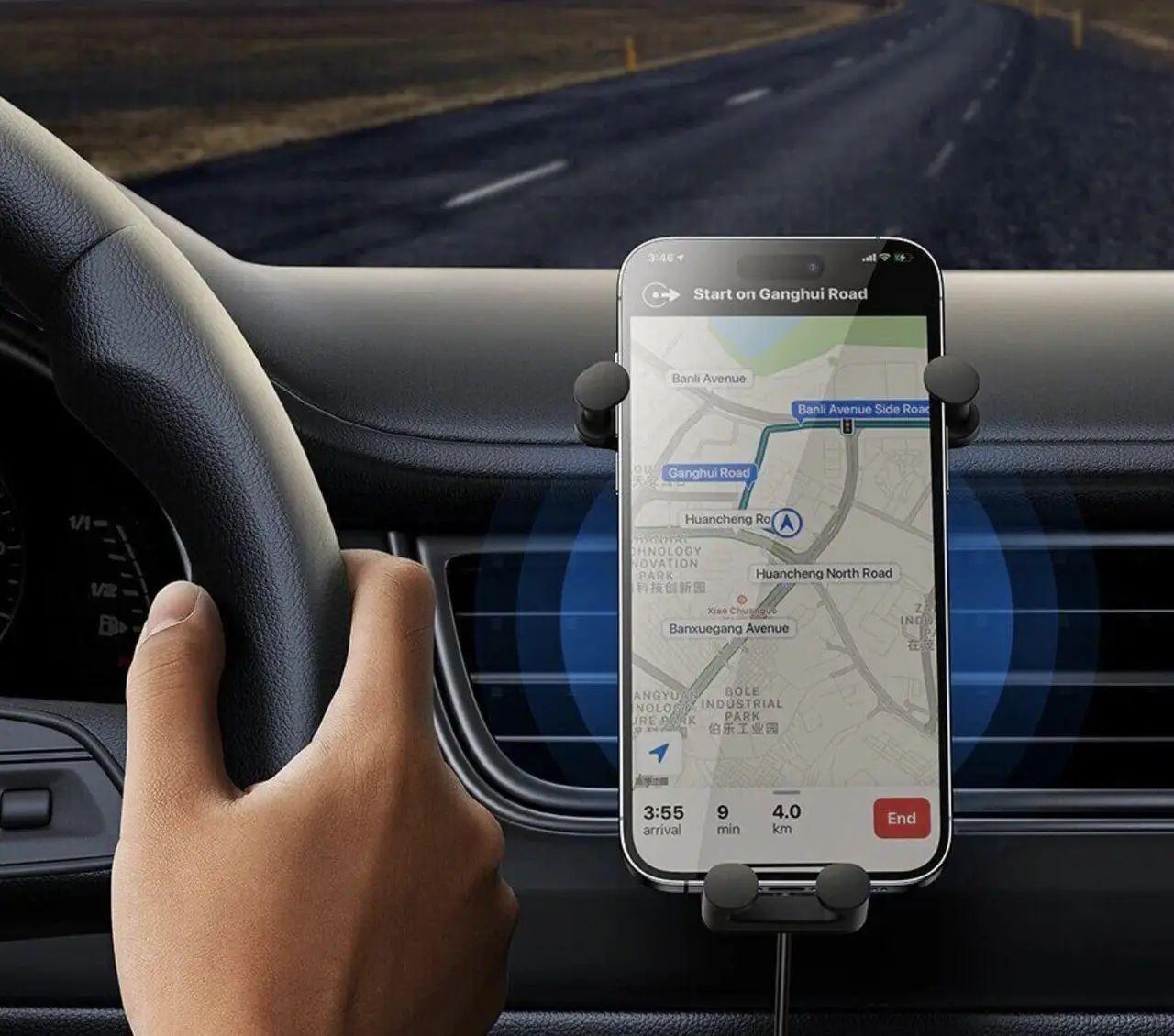 Держатель для телефона BASEUS Stable Series Gravitational Car Mount Air с вентиляцией (2128483818) - фото 3