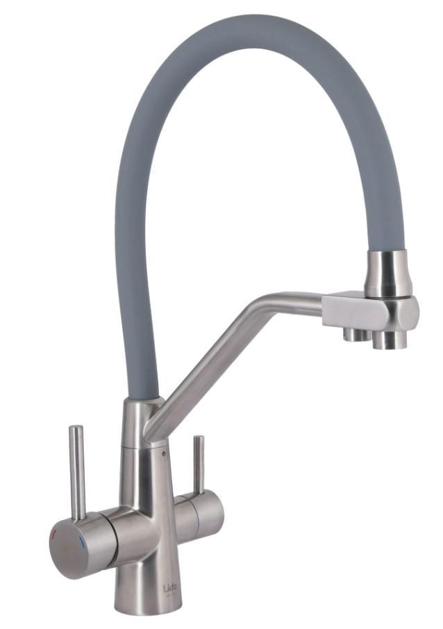 Смеситель для кухни с гибким изливом с подключением для питьевой воды Lidz Aria 020F3 LDARI020F3GNK39211 (56083)