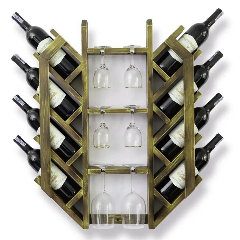 Полка для вина настенная из дерева Кувана Мускат (ПНК-008207)