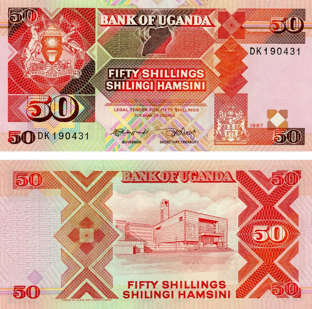 Коллекционная банкнота Уганда 50 шиллингов 1987 UNC P30 (Б13298)