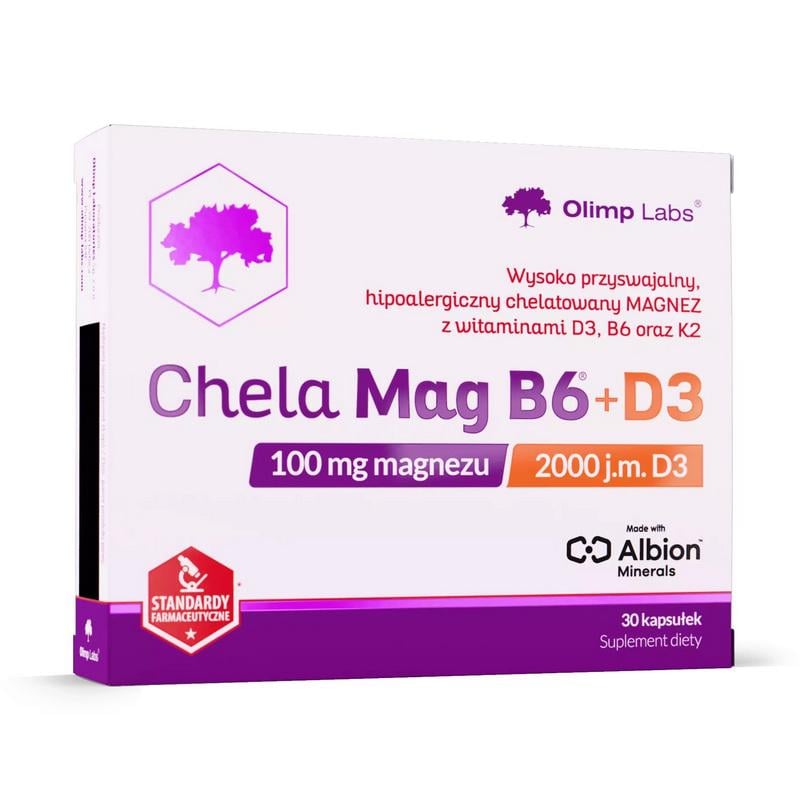 Магний хелат B6 из D3 и K2 Olimp Chela-Mag B6+D3 30 капс.
