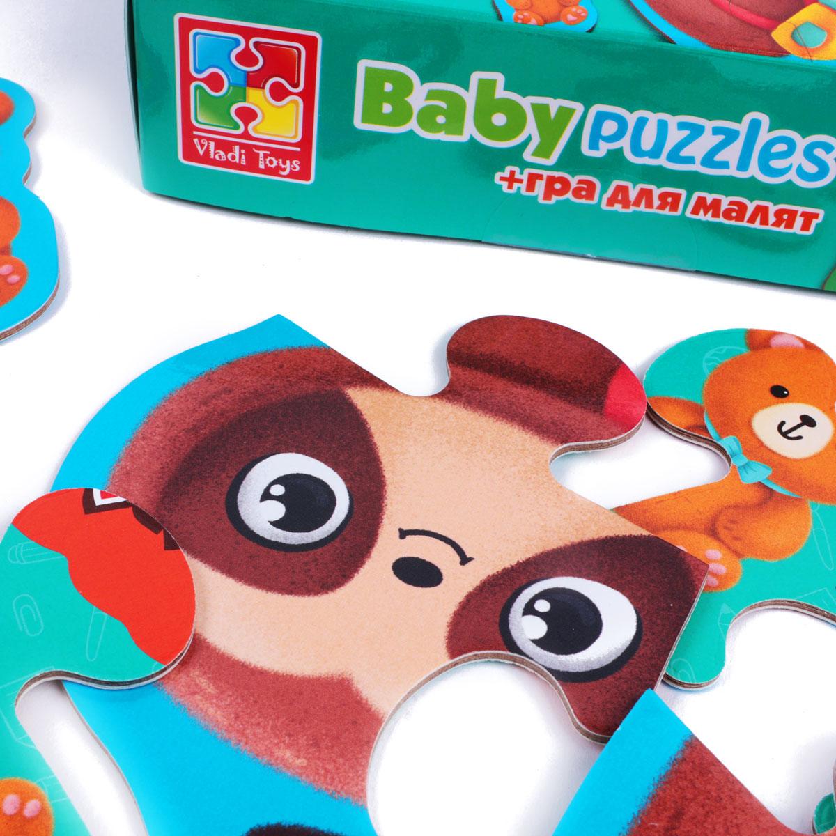 Гра розвиваюча Vladi Toys пазли картонні з грою. Тварини. Іграшки (VT1722-27) - фото 3 Гра розвиваюча Vladi Toys пазли картонні з грою. Тварини. Іграшки (VT1722-27) - фото 3